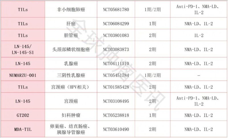 TIL细胞疗法临床试验