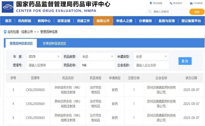 药监局批准3款NK细胞疗法