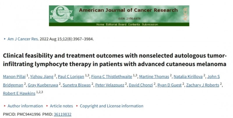 TIL疗法为这类癌症带来长生存希望,DCR高达86%,最长存
