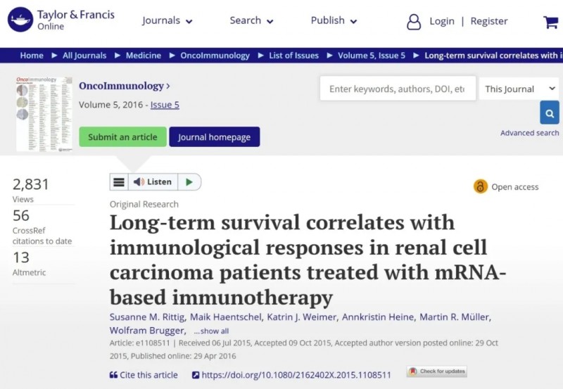 十年随访实证!mRNA癌症疫苗让17%患