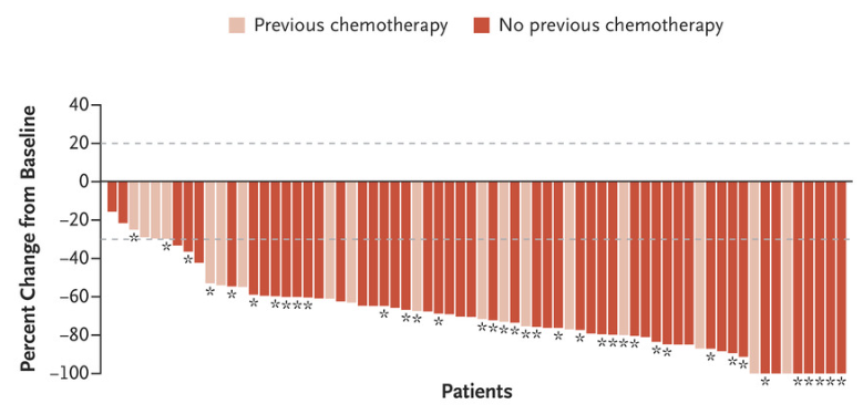 瑞普替尼治疗肺癌初治患者的数据 瑞普替尼治疗肺癌初治患者的数据