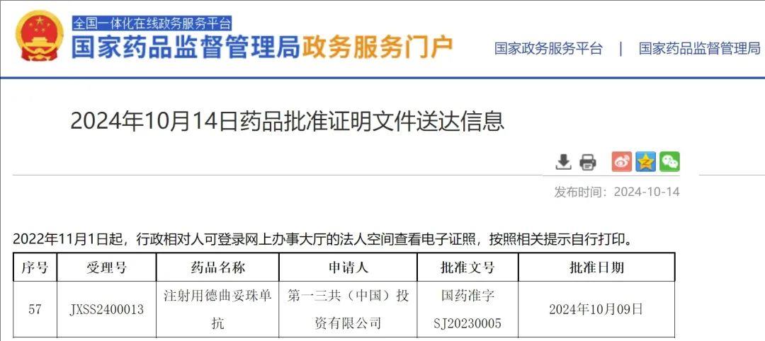 德曲妥珠单抗获批用于HER2突变的非小细胞肺癌